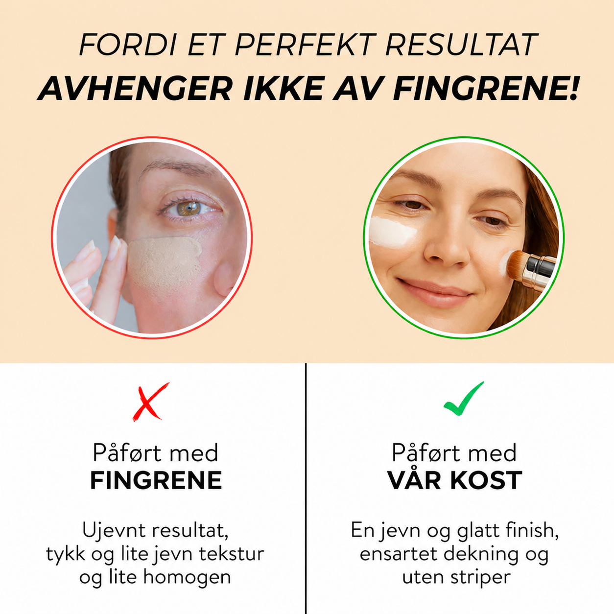 Silkebørste 2-i-1 foundation med integrerad borste